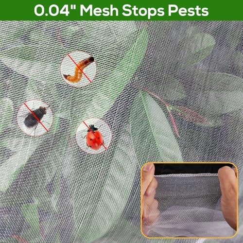 2PCS Large 7.8 x 7.8ft Fruit Tree Netting Cover with Zipper and Drawstring,Garden Insect Netting Plant Cover Transparent Bird Plant Barrier Flower Fruit Mesh Screen for Preventing  thumbnail 6