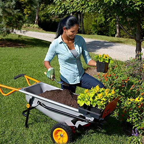 WORX Wheelbarrow Heavy Duty Dolly, 8-in-1 Aerocart Garden Cart, WG050