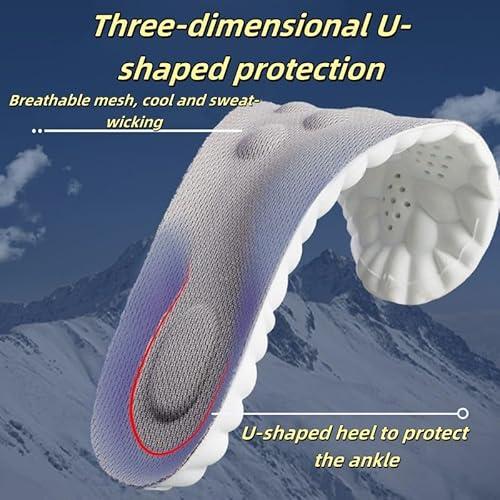 Insoles for Women man,Cloud Soles for Men Women,4D Cloud Soles for Men,Anti Fatigue, Shock Absorption, Foot Pain Relief (Gray, XL) thumbnail 6