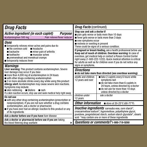 Miniatura de GoodSense Acetaminofén Extra Fuerte 500 mg, Alivia Dolor y Fiebre, Tapa Fácil, 100 Tabletas 4