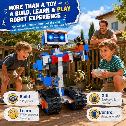 okk Robot Building Toys for Boys, STEM Projects for Kids Ages 6-12, Remote & APP Controlled Engineering Learning Educational Coding DIY Building Kit Rechargeable Robot Toy Gifts fo thumbnail 7