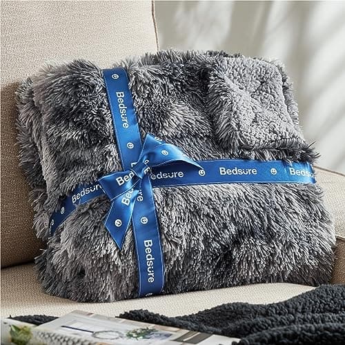 Bedsure GentleSoft Fluffy Fuzzy Faux Fur Throw Blanket for Couch, Soft Sherpa Fleece Cozy Gifts for Women, Plush Bed Blanket Room Decor for Men, Thick Warm Teen Gifts Winter Beddin thumbnail 5