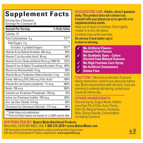 Multivitamínico Nature Made para Mujeres, 70 Gomitas