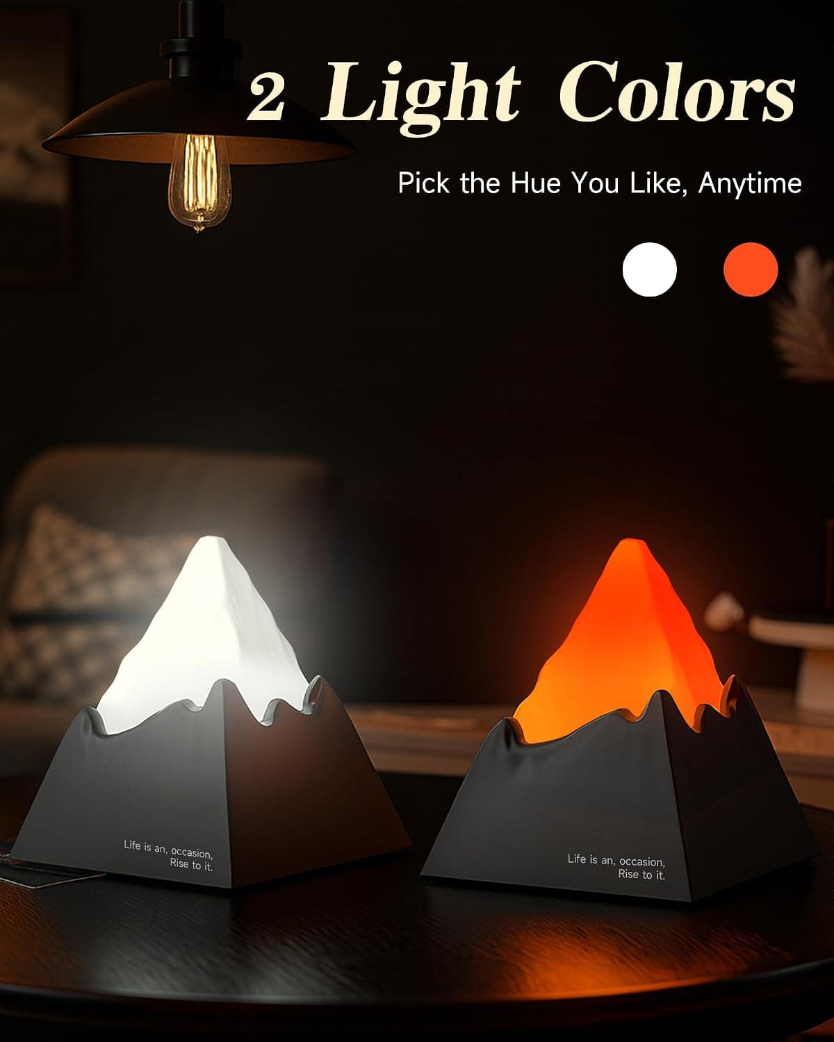 Miniatura de Volcano Lamp, 2000mAh Nursery Night Light for Kids with 6 Modes, Rechargeable Bedside Nightlight with Timer, Cool Room Decor and Cute Office Desk 3