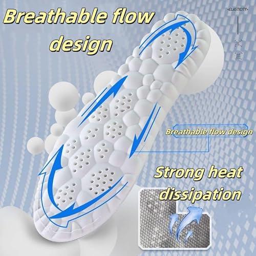 Insoles for Women man,Cloud Soles for Men Women,4D Cloud Soles for Men,Anti Fatigue, Shock Absorption, Foot Pain Relief (Gray, XL) thumbnail 4