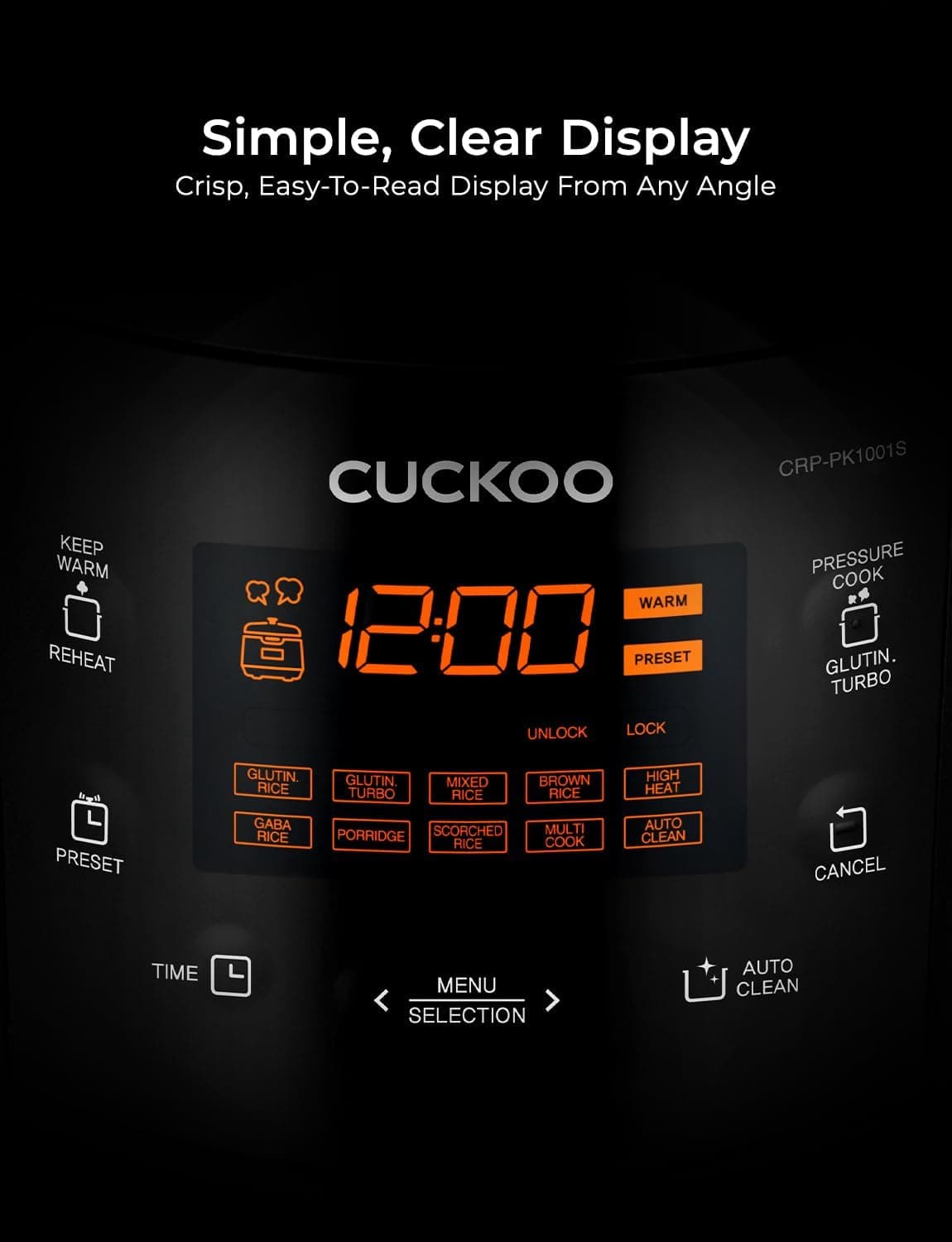 CUCKOO High Pressure Rice Cooker 10-Cup Uncooked / 20-Cup Cooked with Nonstick Inner Pot, Large Rice Maker with 13 Menu Options and Steam Plate