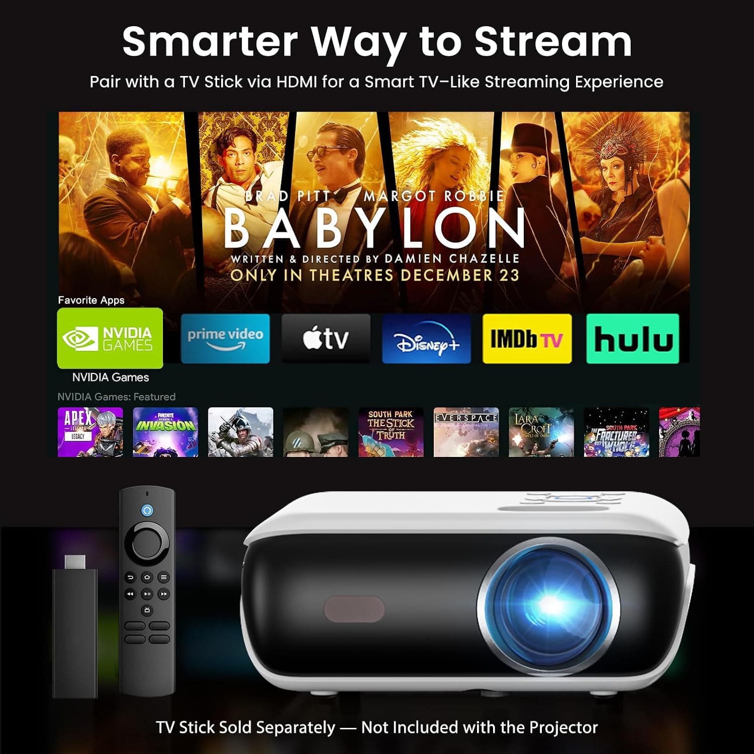 Proyector Bluetooth HAPPRUN Full HD 1080P Nativo