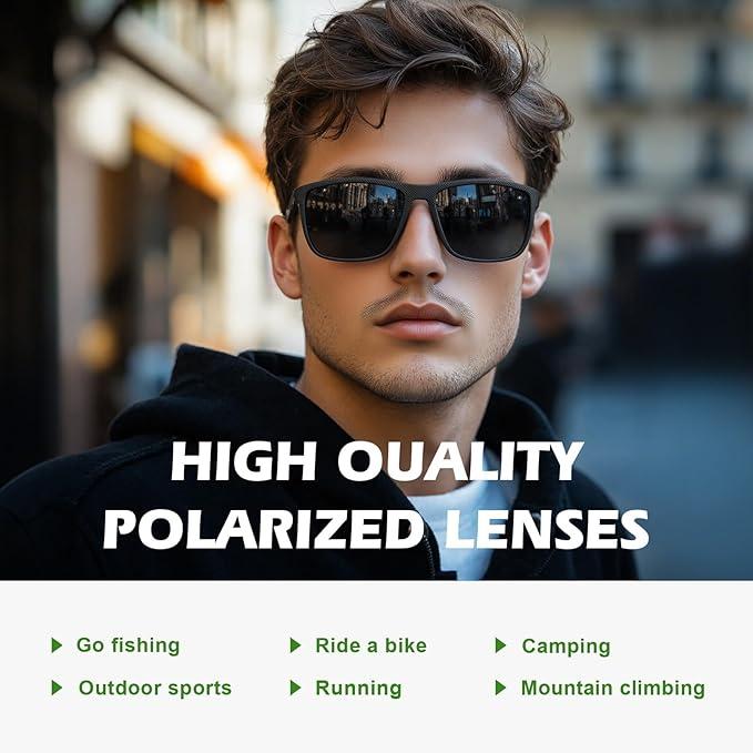 Fanshen Polarized Sports Sunglasses for Men, UV Protection Lightweight Sun Glasses for Driving Fishing Golf Cycling