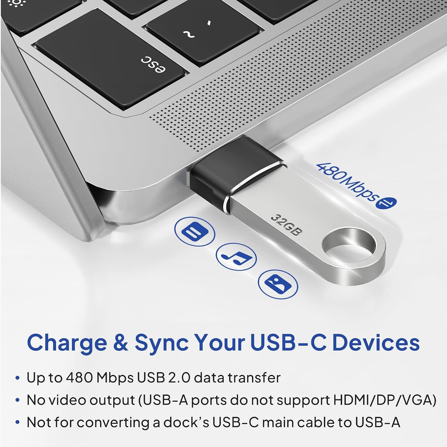 Miniatura de Elebase USB to USB C Adapter for iPhone 17 4Pack,USBC Female to A Male Car Charger Adapter,Type C Converter  4