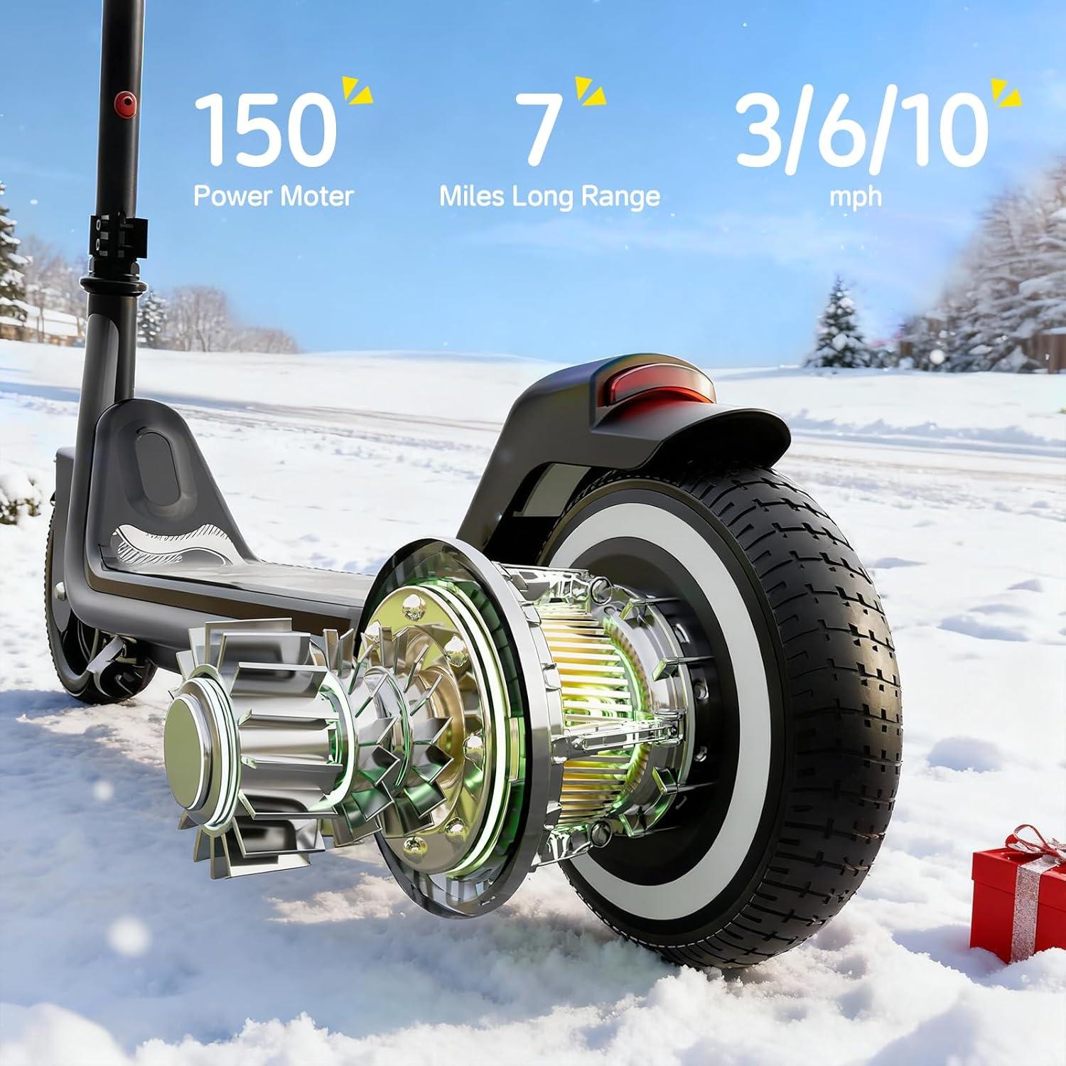 ECOROAD EK6 Kids Electric Scooter for 6-12, 3/6/10mph Speeds for Ultimate Comfort, Adjustable Height Electric Scooter