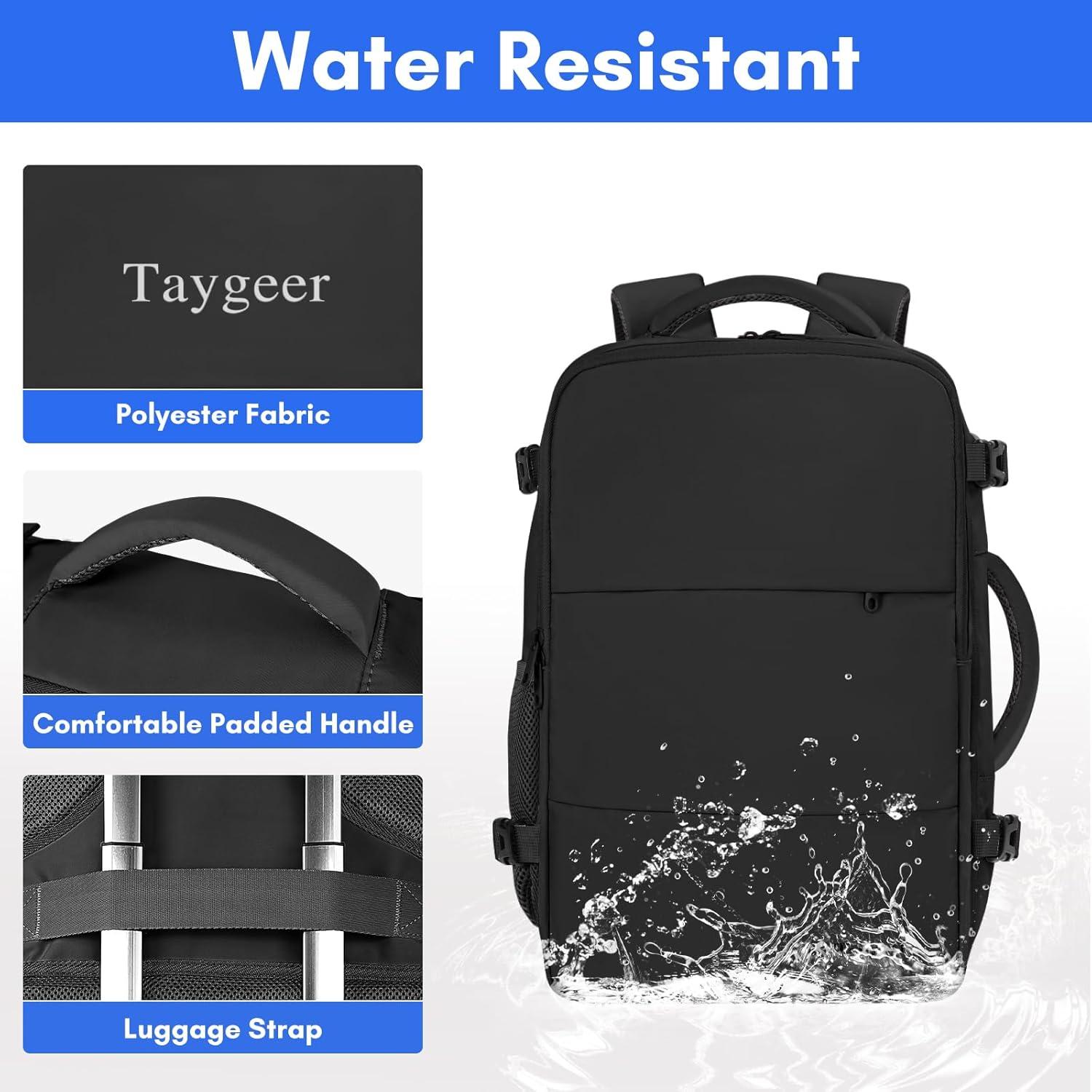Taygeer Travel Laptop Backpack for Men Women, Airplane Approved Travel Backpack Suitcase with Usb Charging Port, Lightweight College 35l Luggage Bag 15.6inch Laptop Mochila