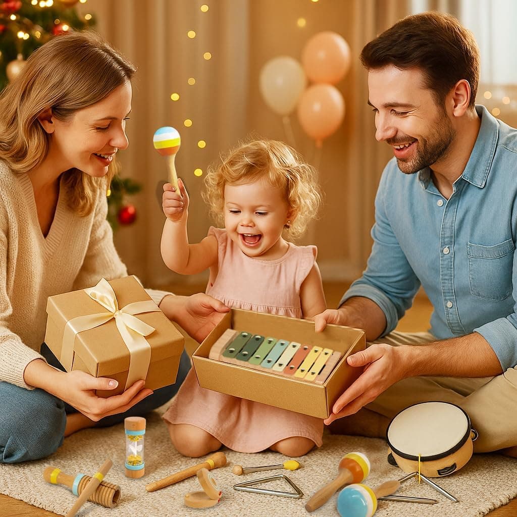 Miniatura de Baby Musical Instruments for Toddlers 1-3, 8PCS Montessori Musical Toy Set with Xylophone, Drum, Maracas...Perfect Toy 2