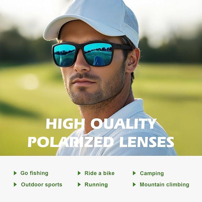 Fanshen Polarized Sports Sunglasses for Men, UV Protection Lightweight Sun Glasses for Driving Fishing Golf Cycling