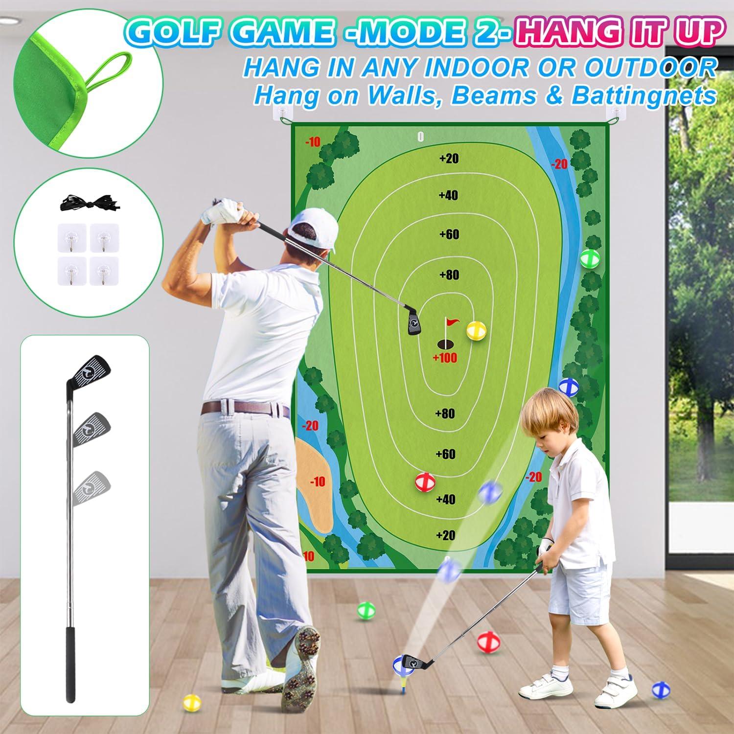 Golf Chipping Game, 50pcs Golf Set for Kids, Indoor Outdoor Golf Games for Kids & Adults, Family Fun Backyard Golf Practice Set