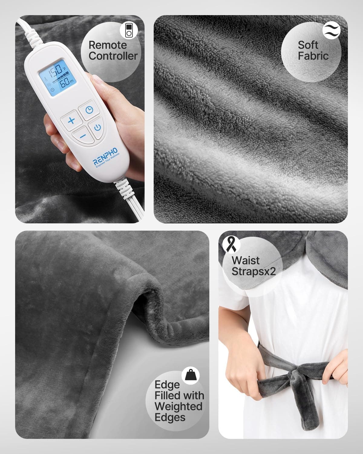 Miniatura de RENPHO Electric Heating Pad for Back, FSA Eligible Items Only List, Large Heat Pad for Neck Shoulders 7