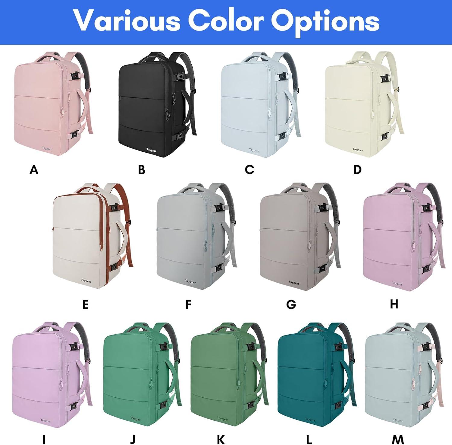 Taygeer Travel Laptop Backpack for Men Women, Airplane Approved Travel Backpack Suitcase with Usb Charging Port, Lightweight College 35l Luggage Bag 15.6inch Laptop Mochila