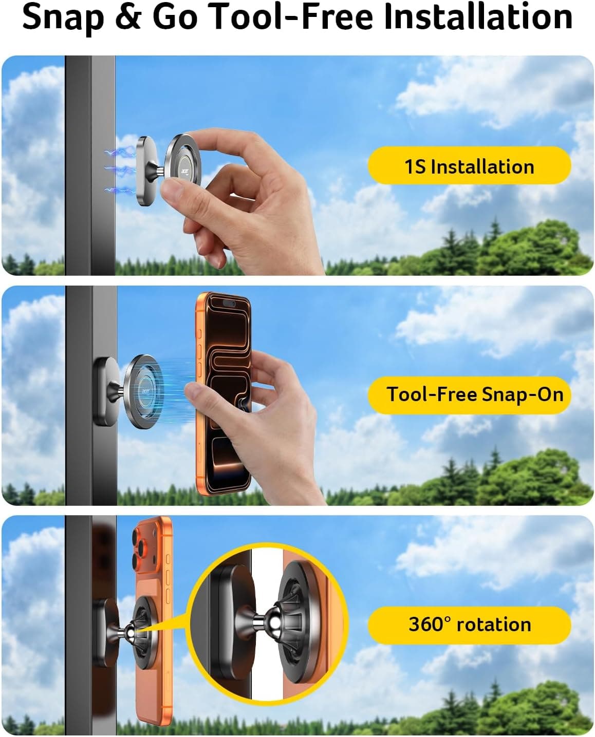 Acer Gadget Magnetic Golf Cart Phone Holder, 360° Rotation, Pocket-Sized thumbnail 3