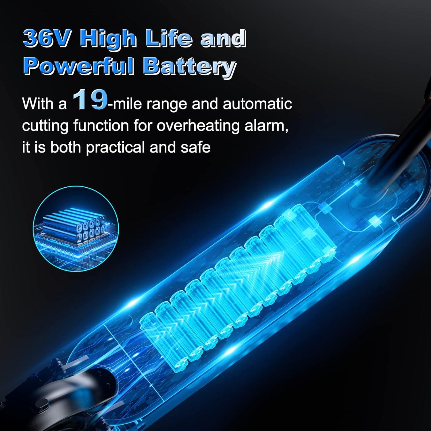 Electric Scooter - 8.5"/10'' Solid Tires, 350W/500W Motor, Up to 19-22MPH and 21-24Miles Long-Range Portable Commuting Scooter