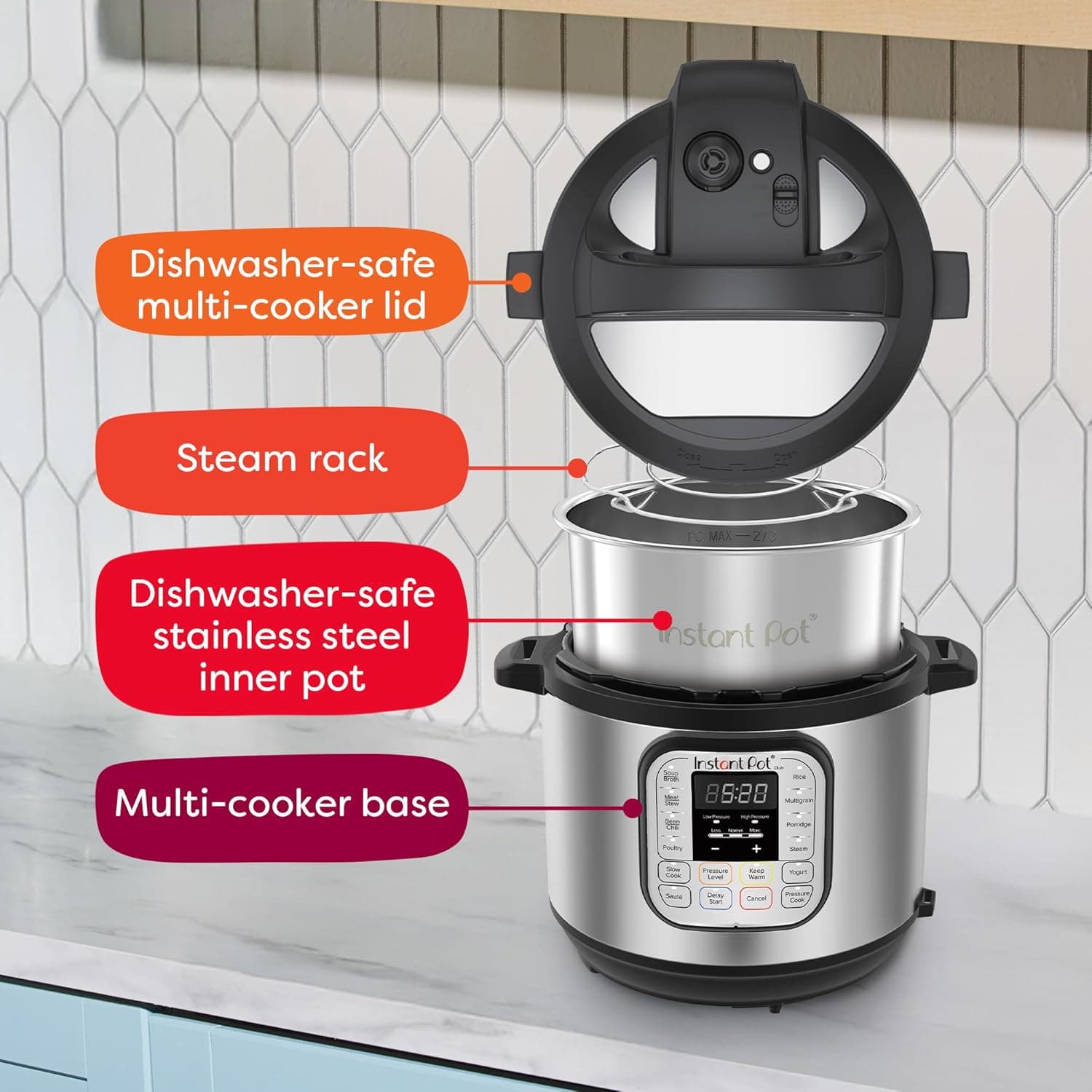 Miniatura de Instant Pot Duo 7-in-1 Multi-Cooker, Electric Pressure Cooker, Slow Cooker, Rice, Steamer, Sauté, Yogurt Maker, Warmer & Sterilizer 5