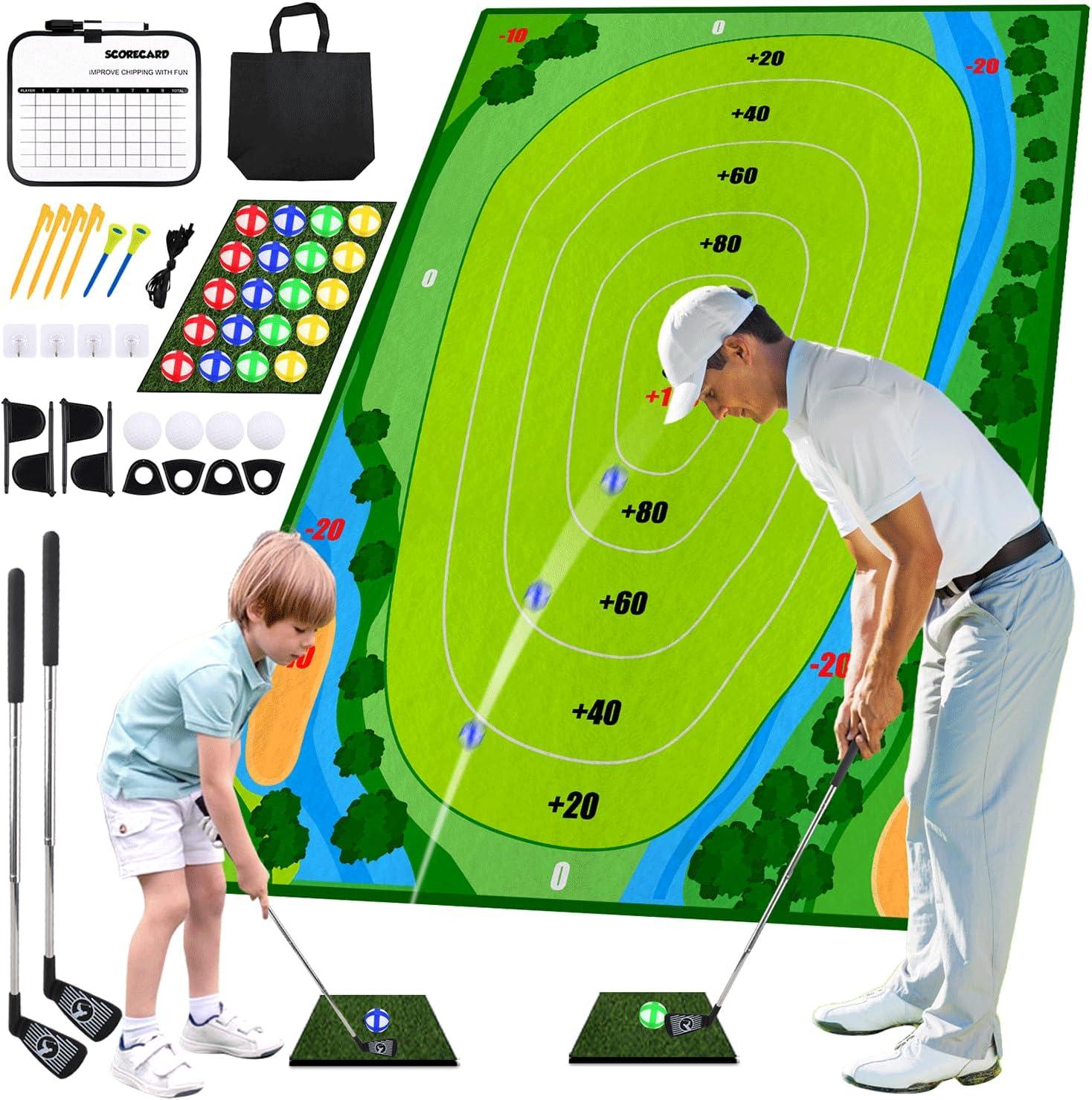 Golf Chipping Game, 50pcs Golf Set for Kids, Indoor Outdoor Golf Games for Kids & Adults, Family Fun Backyard Golf Practice Set