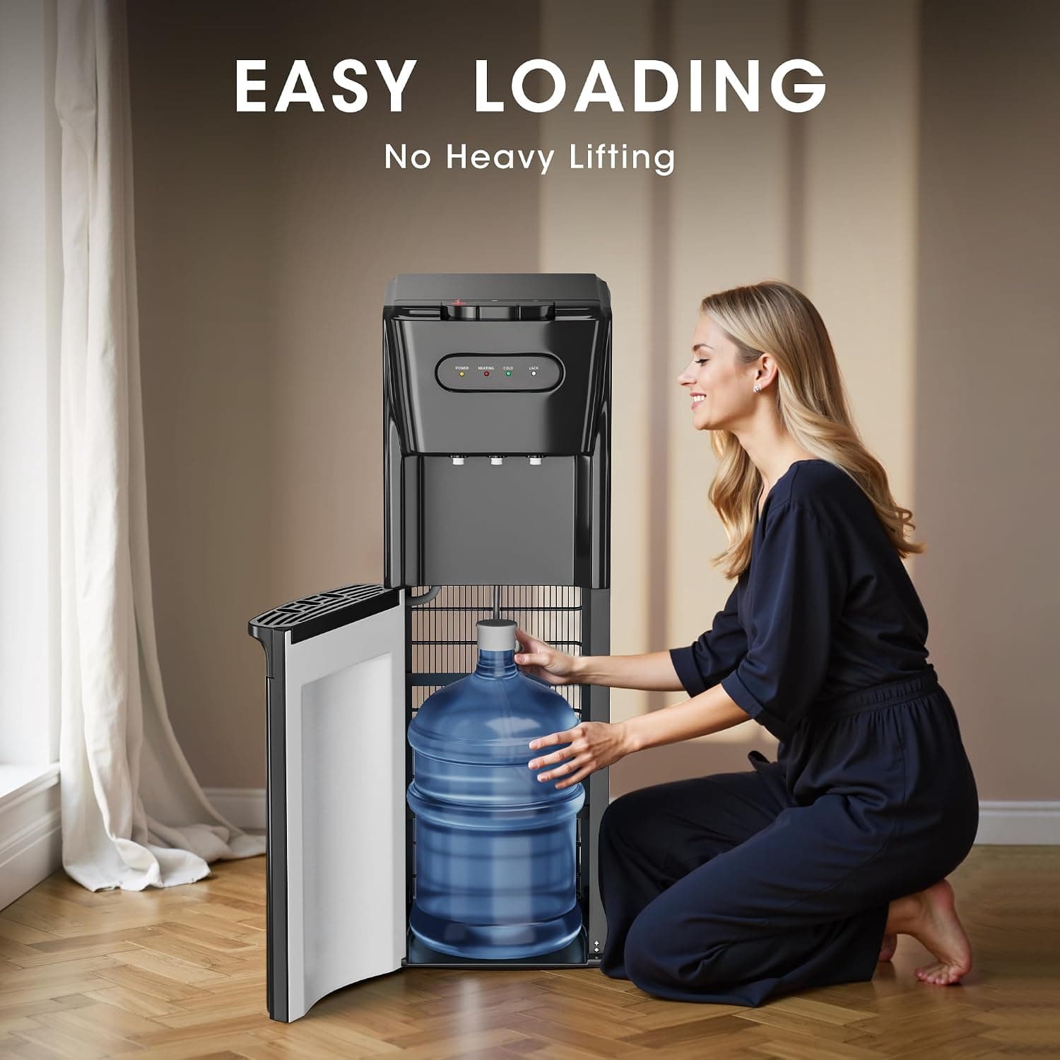 Miniatura de Bottom Loading Water Cooler Dispenser for 3 or 5 Gallon Bottles - Water Dispenser with Hot, Room & Cold Spouts, LED Display with Empty Bottle Alert 3