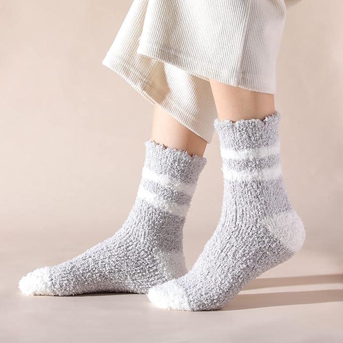 Trifabricy Fuzzy Socks for Women, Fuzzy Socks Cozy Slipper Sock for Women, Women's Winter Ultra Soft Warm Sleeping Sock