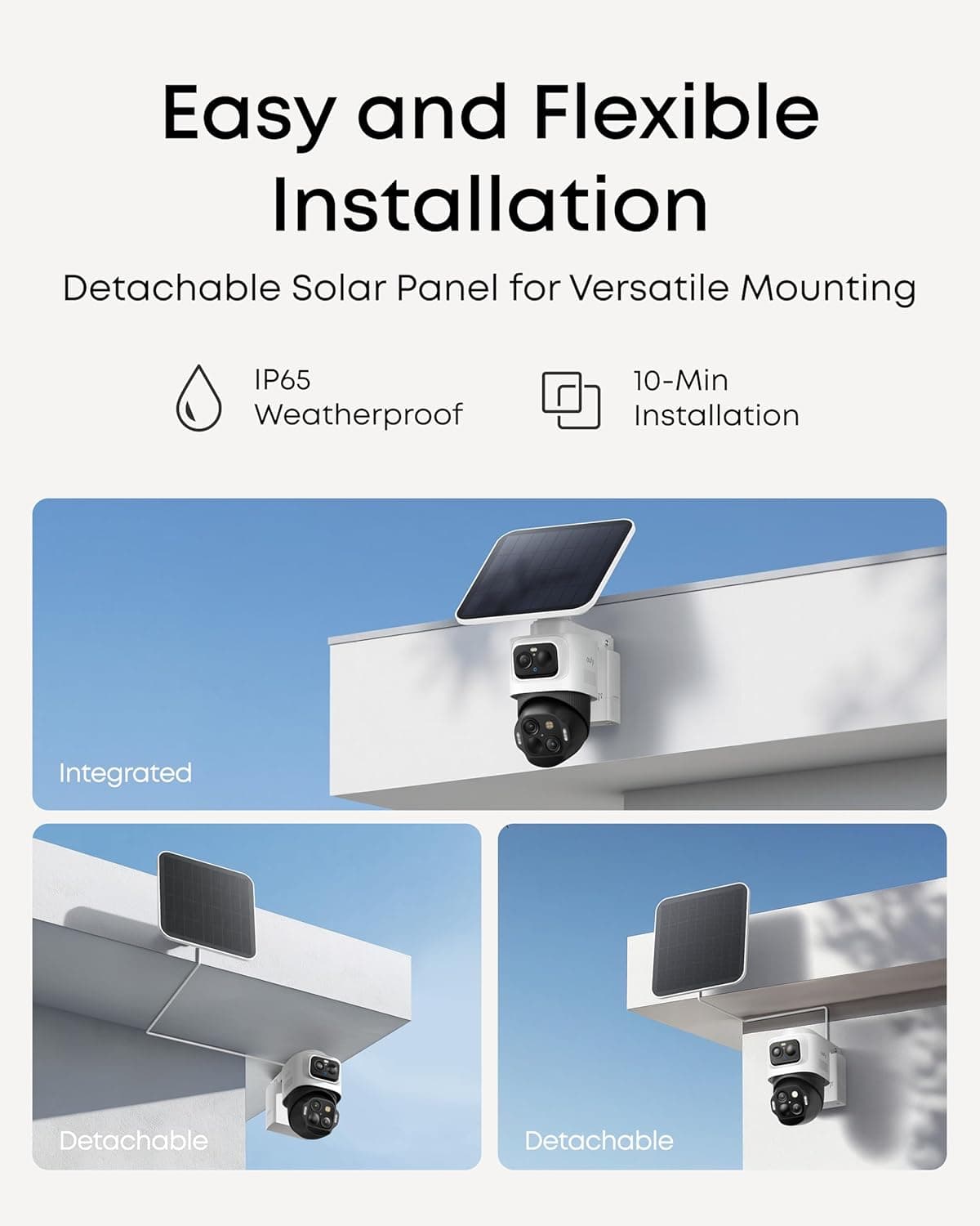 eufy Security eufyCam S4 4-Cam Kit, Solar Security Camera Wireless Outdoor, Triple Lens Bullet-PTZ Cam, 4K UHD, 360° Pan and Tilt, Auto Track