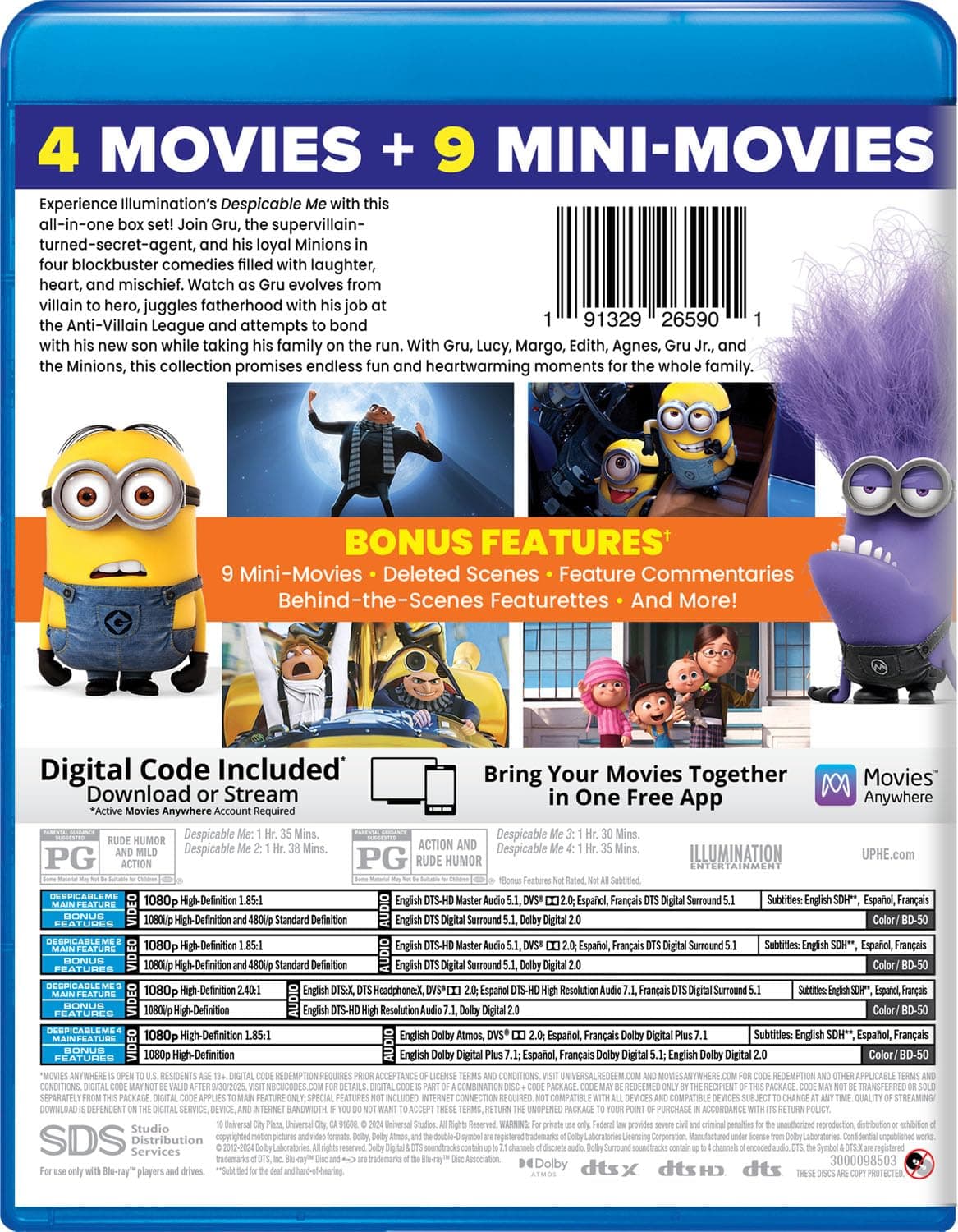 Illumination's Despicable Me 4-Movie Collection - Blu-ray + Digital