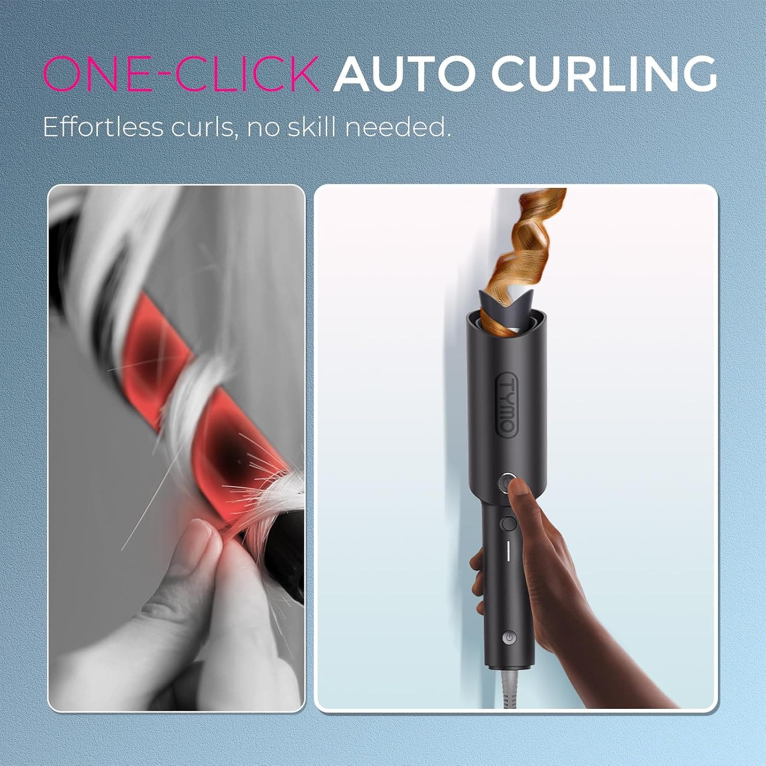 Miniatura de TYMO Automatic Rotating Curling Iron - TYMO CURLPRO Beach Waves Curling Wand, Portable Hair Curler, 500 Million Ionic, Dual Voltage & Lightweight for Travel 2