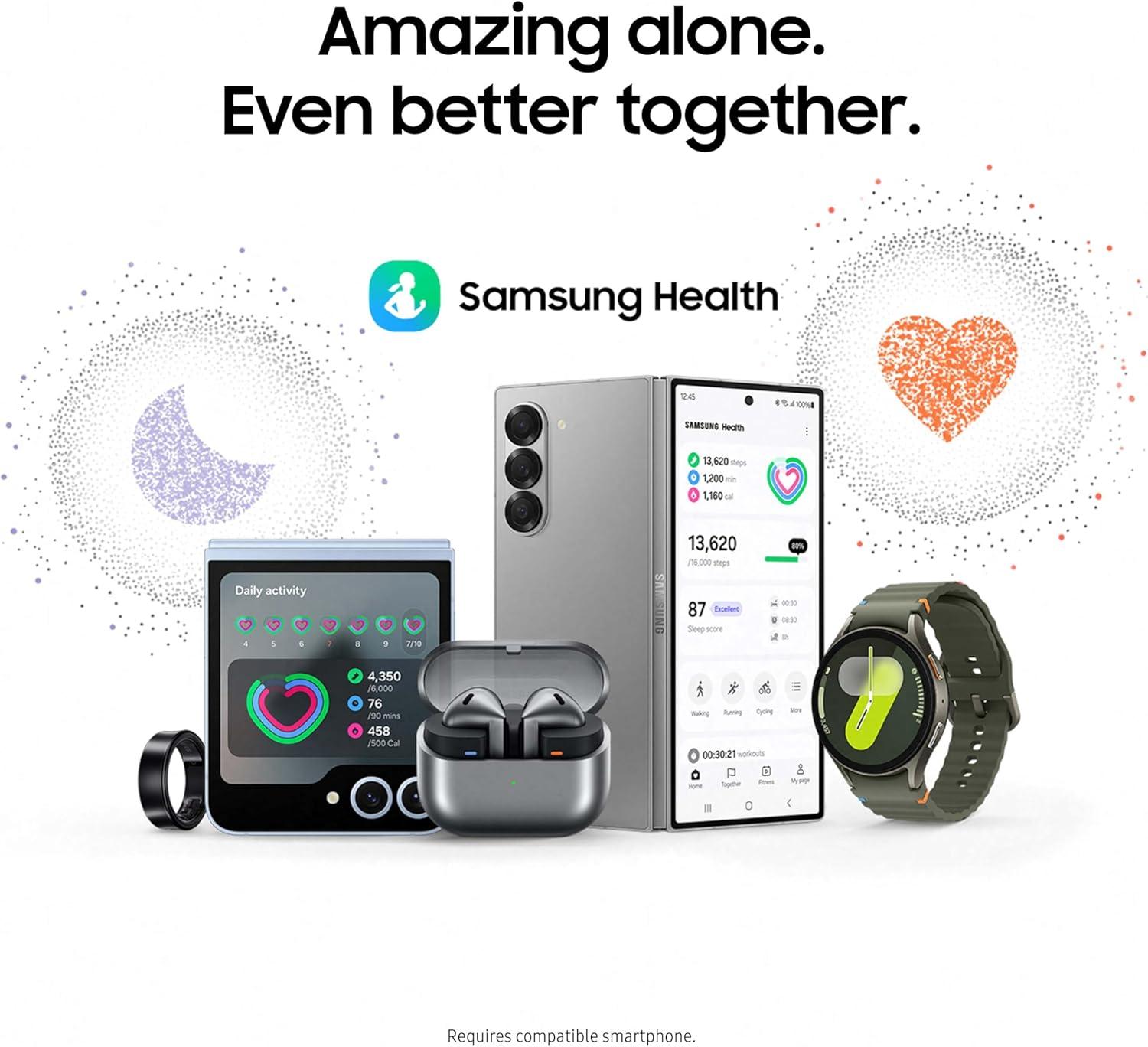 Samsung Galaxy Watch 7 40mm Bluetooth AI Smartwatch w/Energy Score, Wellness Tips, Heart Rate Tracking, Sleep Monitor, Fitness Tracker, 2024, Green 