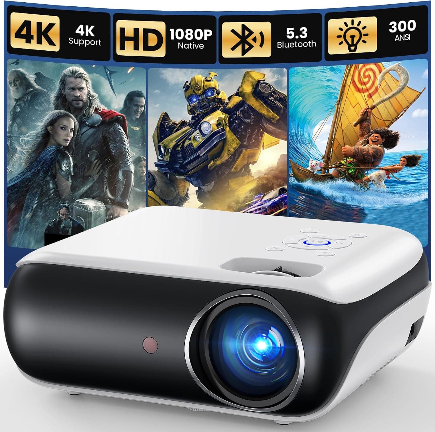 Proyector Bluetooth HAPPRUN Full HD 1080P Nativo