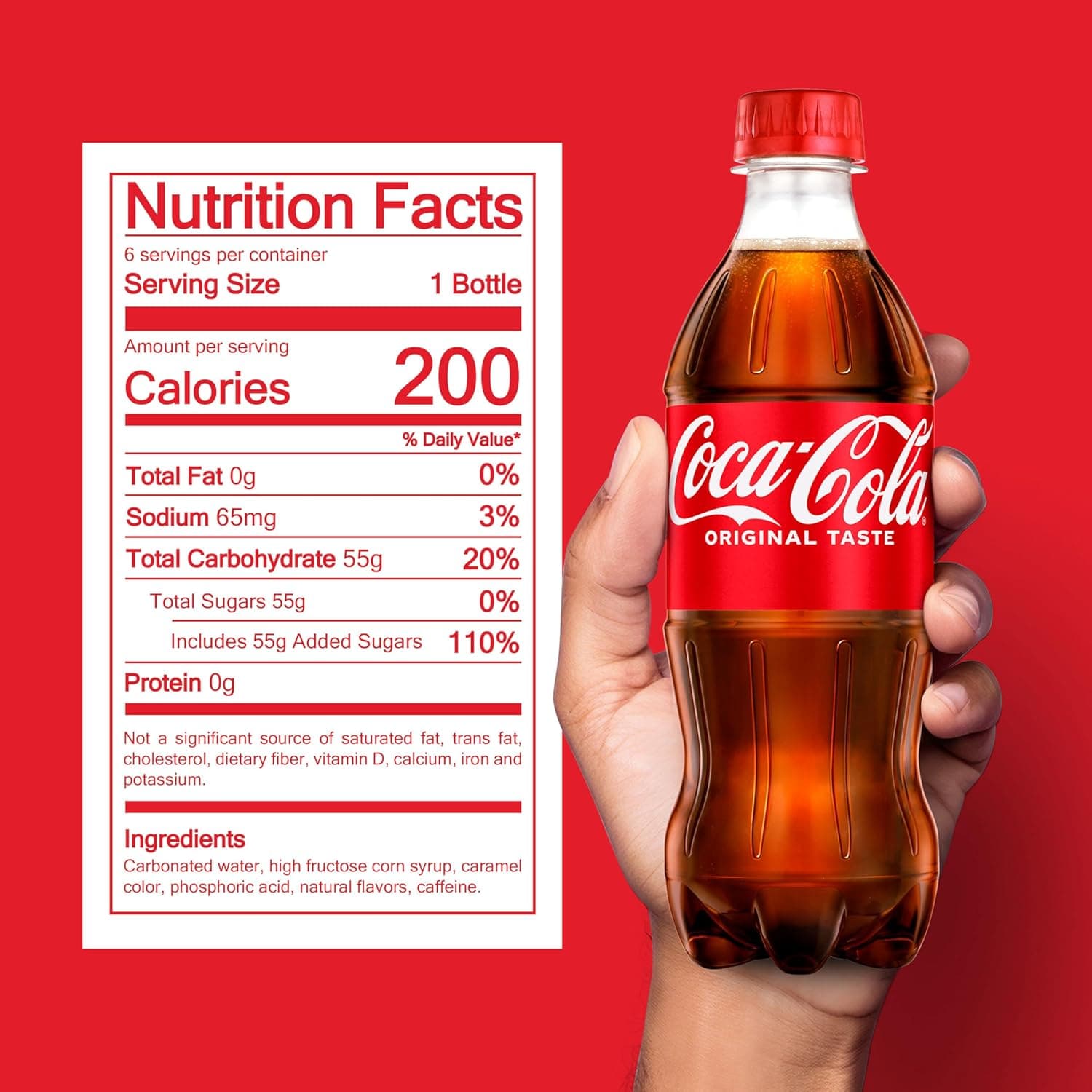 Coca-Cola Soda Soft Drinks, 16.9 fl oz Bottles, 6 Pack - Classic Cola Soft Drink Pack