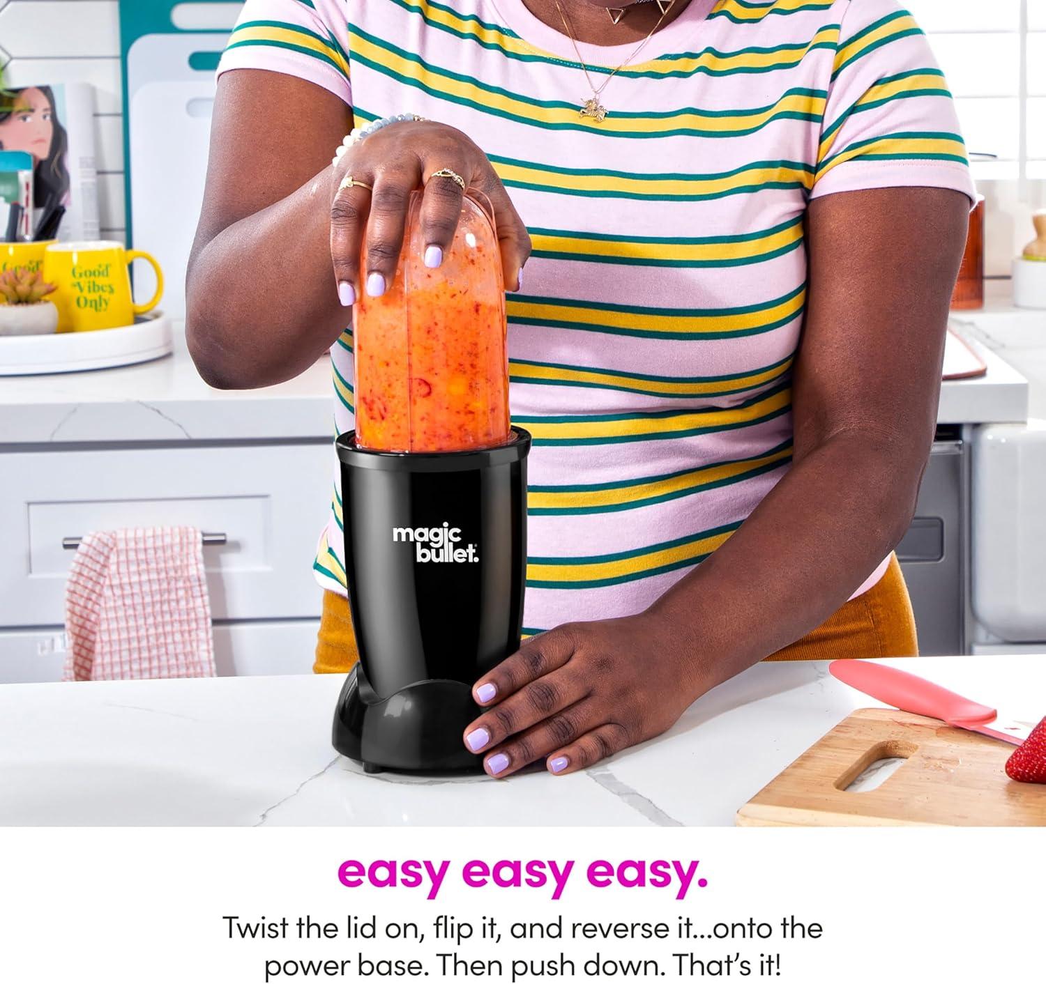 Magic Bullet® Blender Set, 7-Piece Set, 250W Blender and Food Processor, 2 Blending Cups, Cross Blade, Compact Design