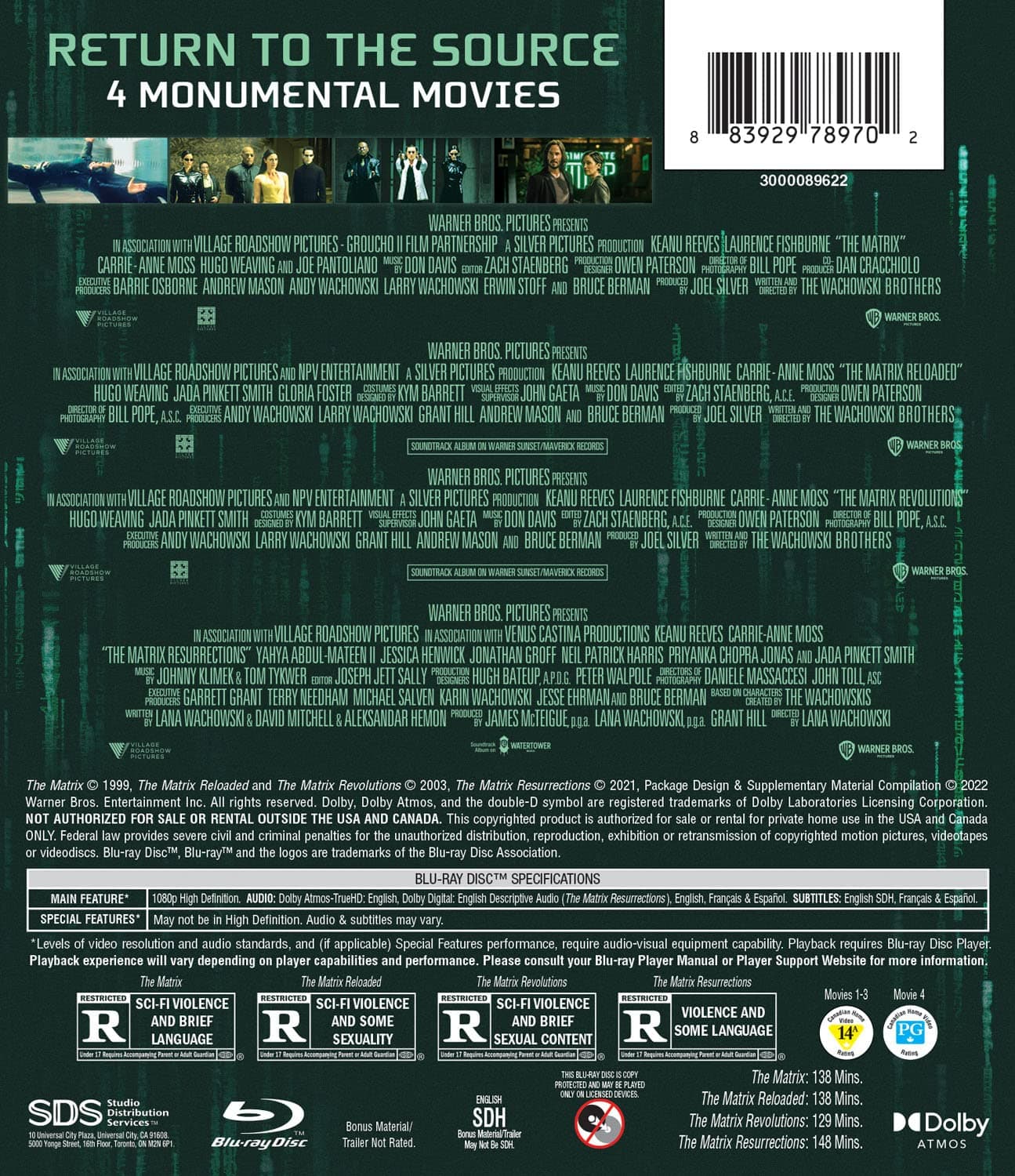 Matrix, The 4-Film Déjà vu Collection (Blu-ray)