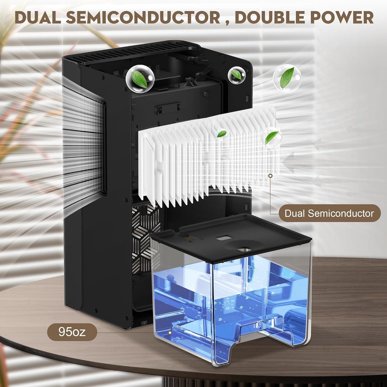 Miniatura de ToLife Dehumidifier for Home, 1000 sq.ft Dehumidifiers for Basement Bedroom Bathroom with 95 OZ Water Tank 3