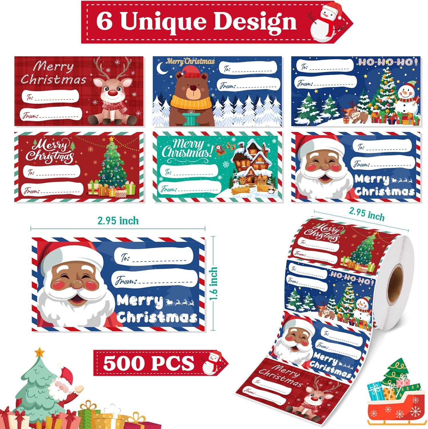 OHOME 500 PCS Christmas Gift Tags - Gift Tags for Christmas Presents - Christmas Gifts for Women Men Kids
