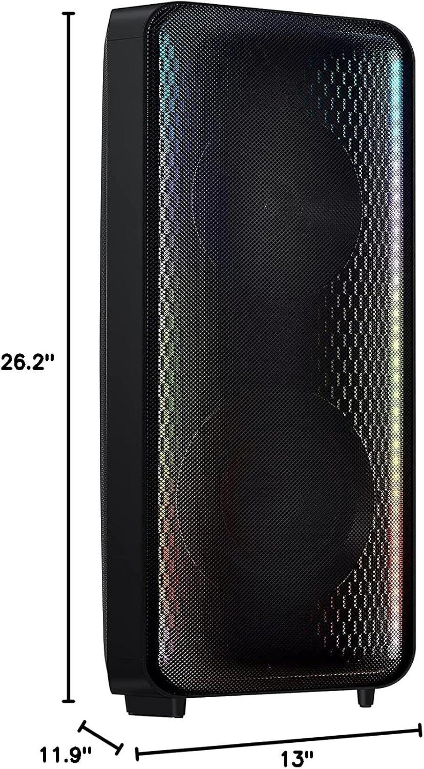 SAMSUNG MX-ST50B Sound Tower High Power Audio, 240W Floor Standing Speaker, Bi-Directional Sound, Built-In Battery, IPX5 Water Resistant, Party Light