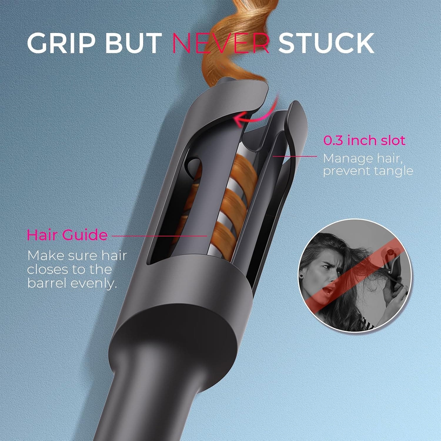 Miniatura de TYMO Automatic Rotating Curling Iron - TYMO CURLPRO Beach Waves Curling Wand, Portable Hair Curler, 500 Million Ionic, Dual Voltage & Lightweight for Travel 4
