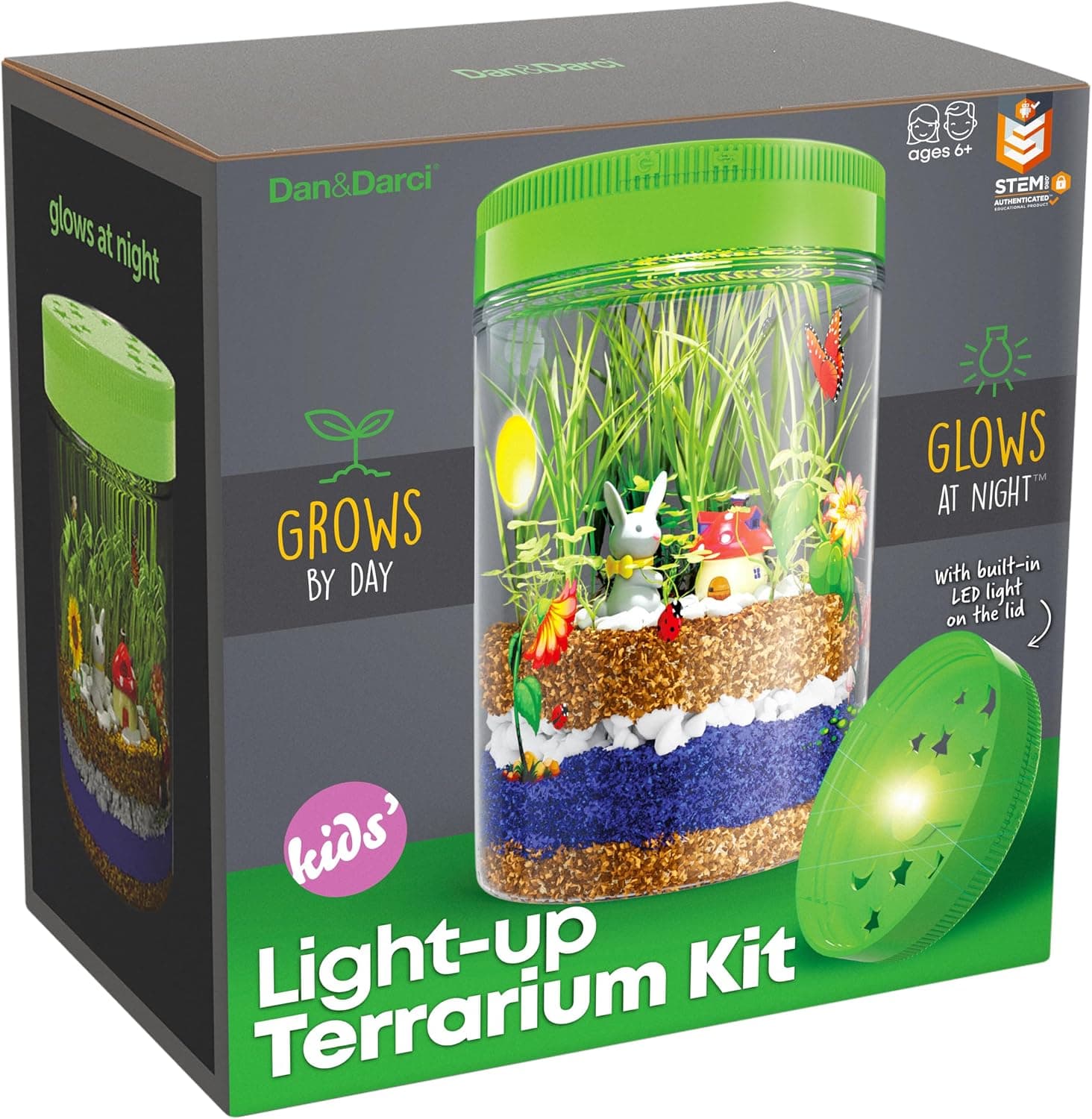 Dan&Darci Light-Up Terrarium Kit for Kids - STEM Science Kit
