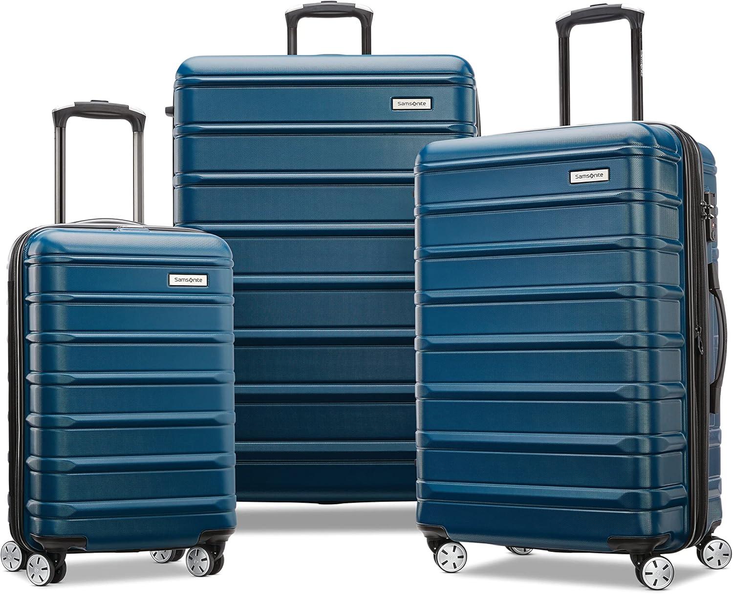 Samsonite Omni 2 Hardside Expandable Luggage with Spinner Wheels, 3-Piece Set (19/24/28), Lagoon Blue