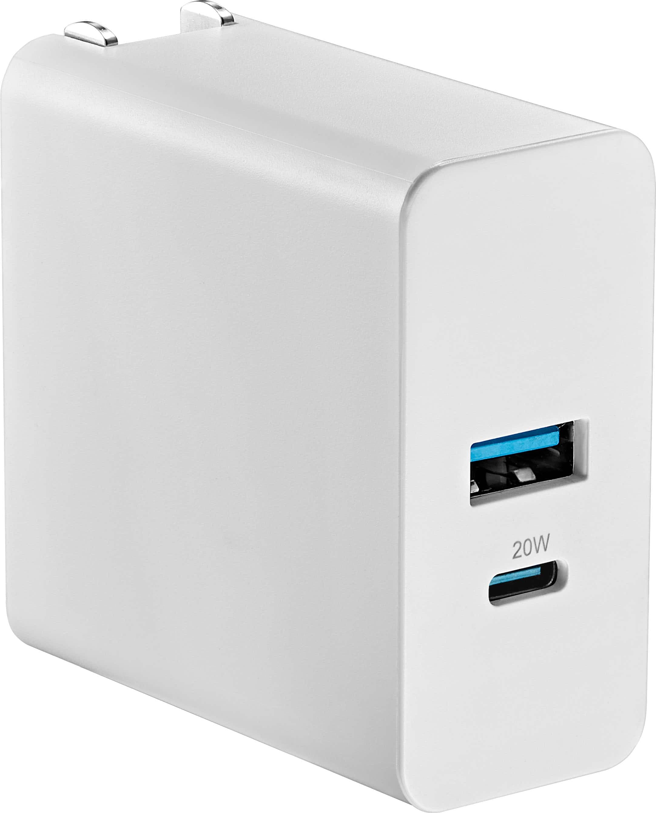 Cargador de Pared Insignia de 32W con 2 Puertos USB y Clavija Plegable