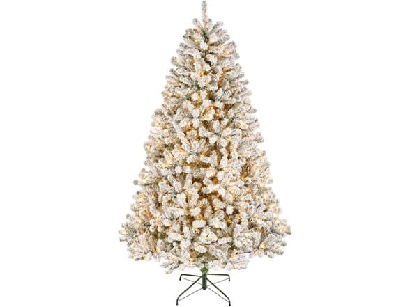 Árbol Navideño Pre-iluminado National Tree Company Acacia Nevado 7.5 ft con 550 Luces Claras