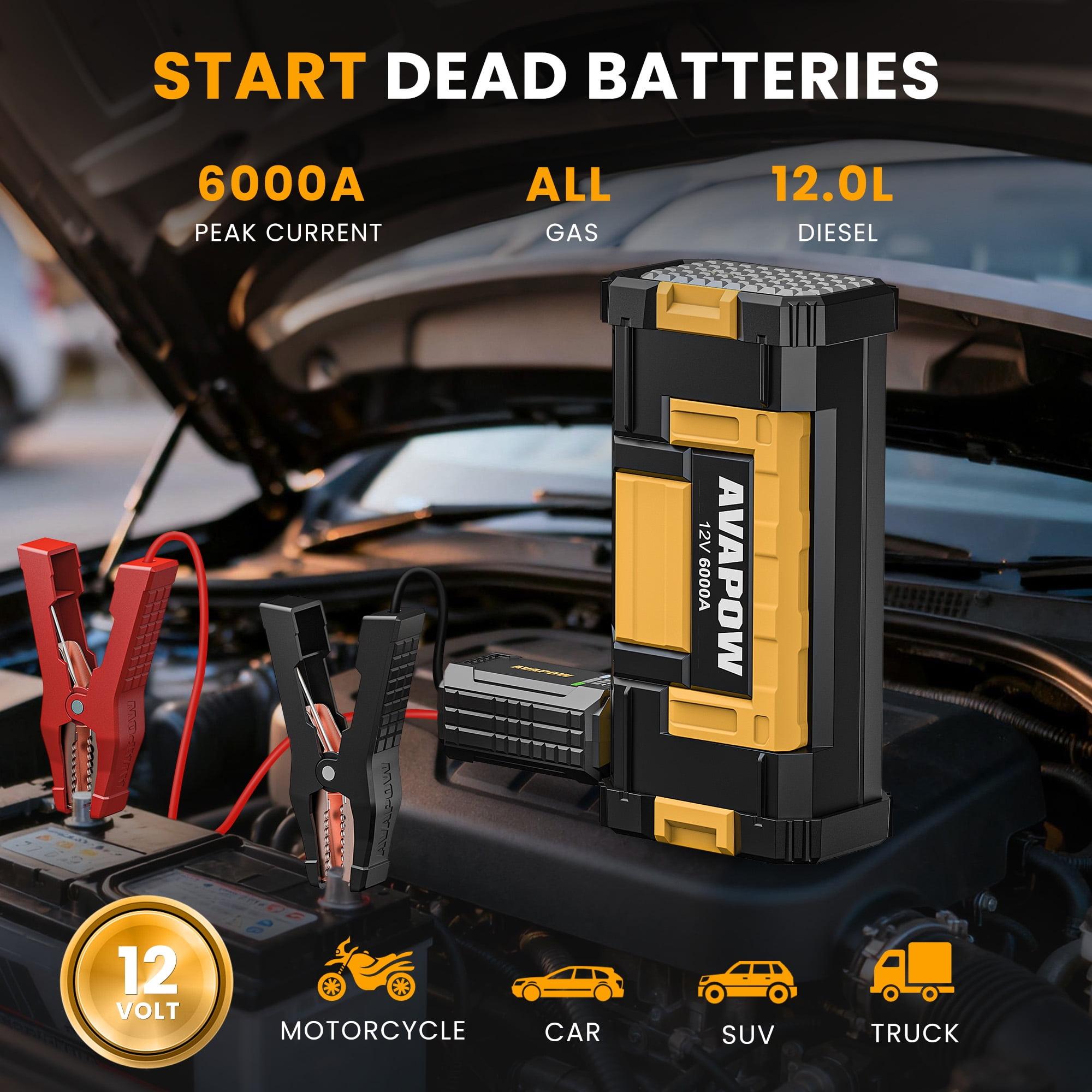 AVAPOW 6000A Peak 32000mAh Car Battery Jump Starter for All Gas and 12L Diesel
