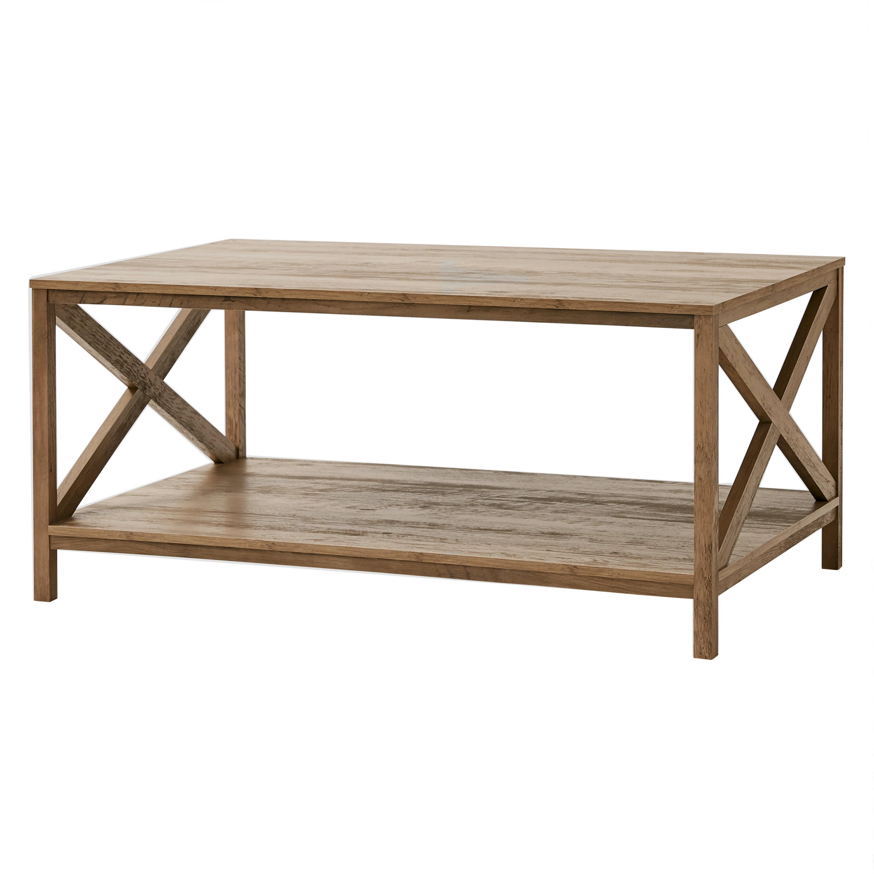 Mesa de Centro Rectangular Mainstays Estilo Granja (Roble Rústico Envejecido) - ¡57% de Descuento!