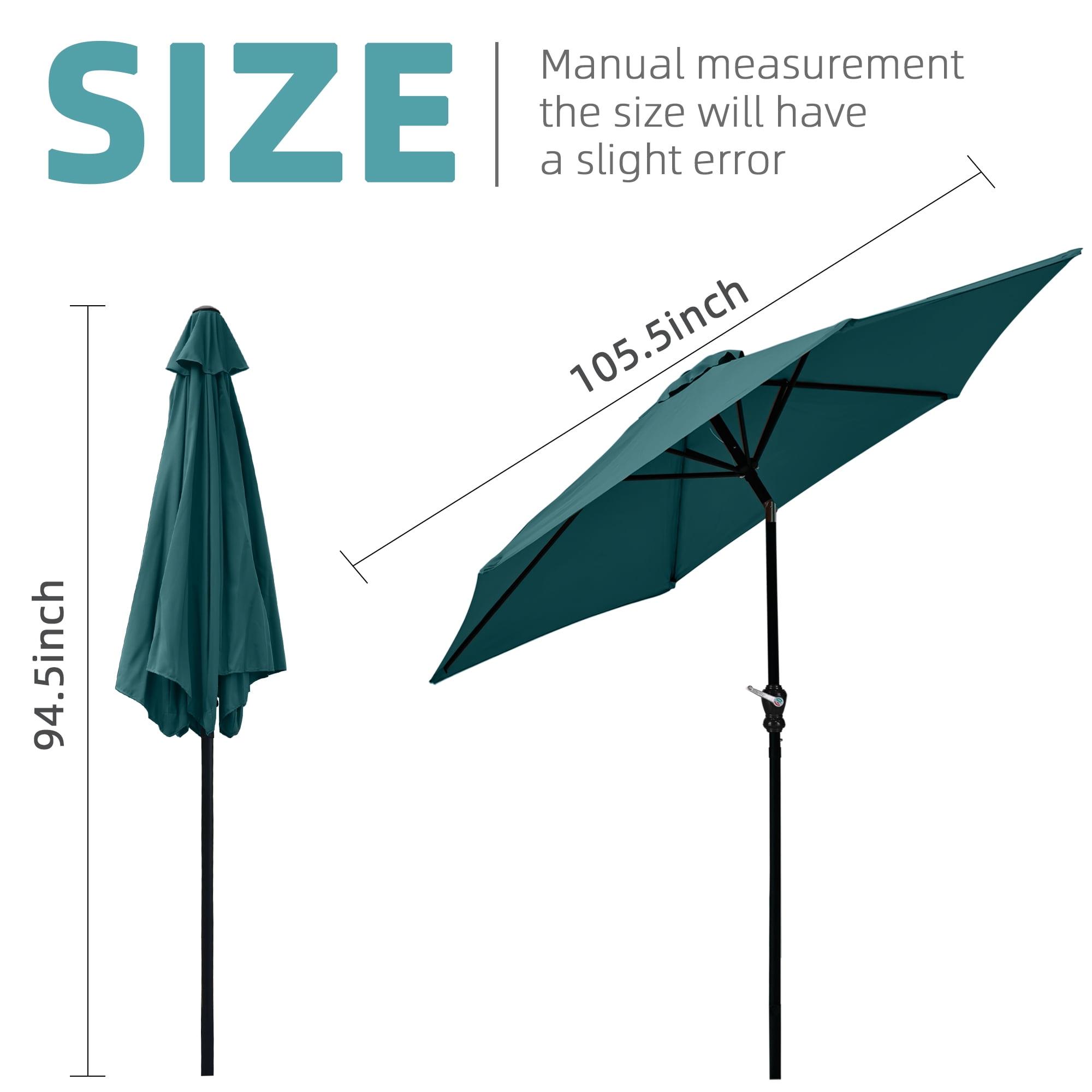 Sombrilla FlexWave de 9 Pies para Exterior con Manivela e Inclinación
