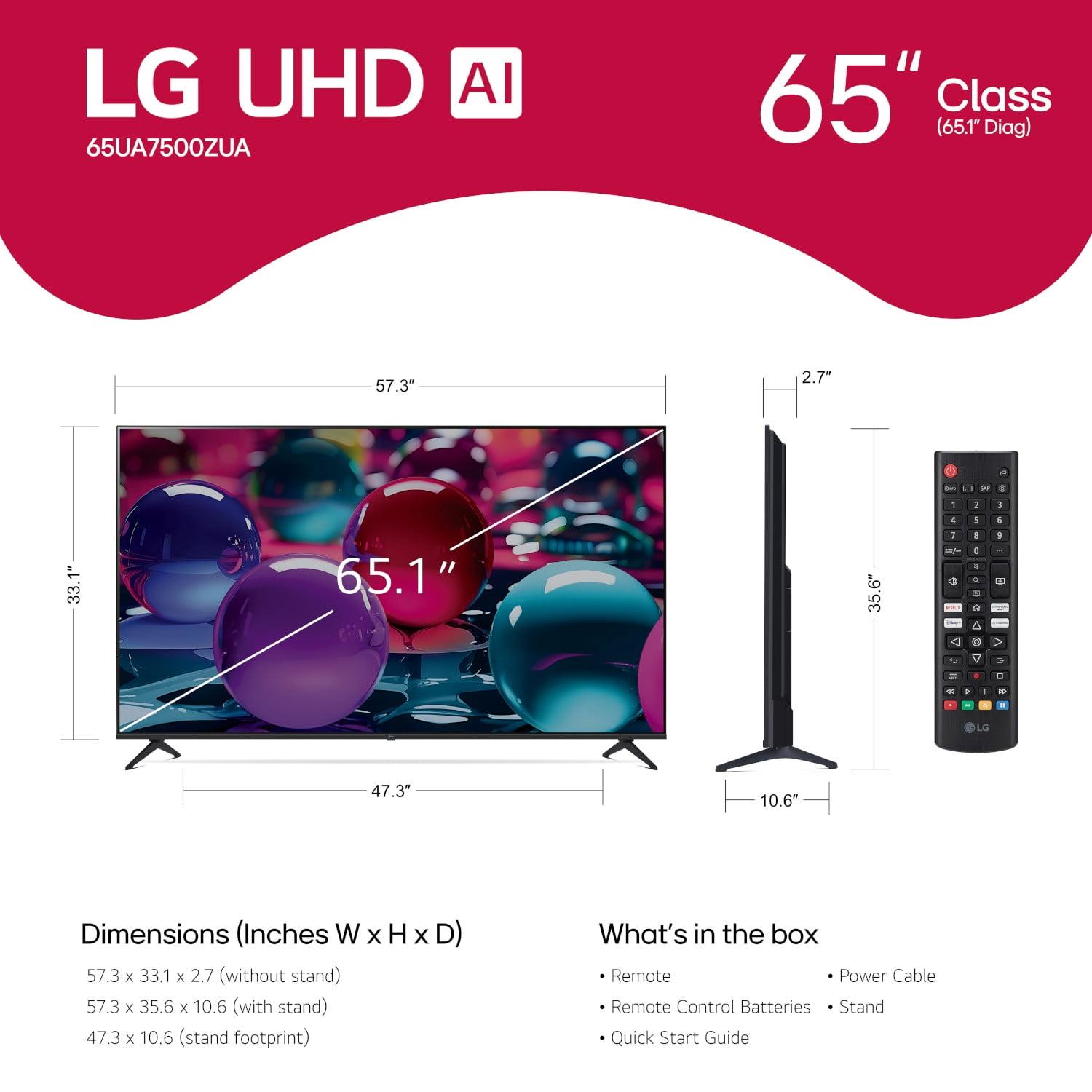 Smart TV LG 65" 4K UHD UA75 con IA (65UA7500) ¡14% de Descuento!