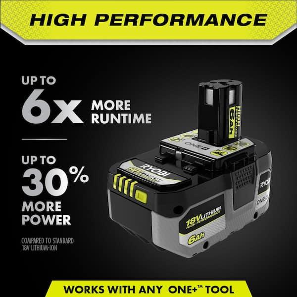 Paquete de 2 Baterías RYOBI ONE+ HP 18V 6.0 Ah de Alto Rendimiento (56% OFF)
