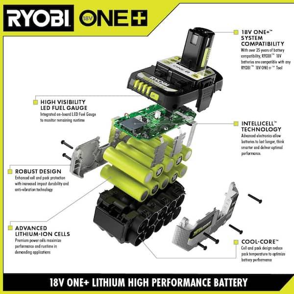 Paquete de 2 Baterías RYOBI ONE+ HP 18V 6.0 Ah de Alto Rendimiento (56% OFF)