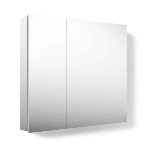 Kohler 55064-NA Embark Slim Medicine Cabinet Mirror, Adjustable Shelves with Mirrored Doors, 30 in. W x 26 in. H