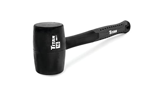 Mazo de goma Titan 63217 de 16 oz, cabeza sólida de doble cara que no deja marcas, mango de fibra de vidrio de 13"